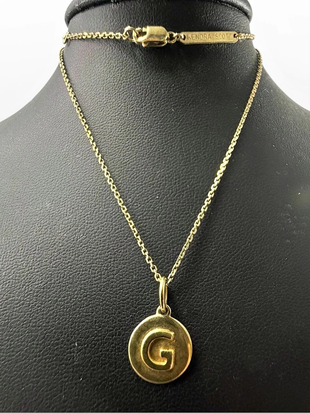 Sterling Silver 925 Kendra Scott Letter G Pendant Necklace Gold Vermeil 18”